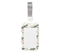 Porte-badge à motif d'élan pour téléphérique d'hiver avec cordon, porte-badge vertical rigide en plastique pour cartes d'identité