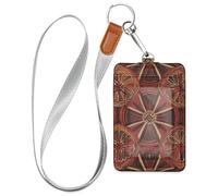 Porte-badge à motif géométrique mandala pour femme avec cordon et capacité de 3 cartes d'identité et porte-cartes pour le personnel, les officiers, les étudiants, les médecins, les employés