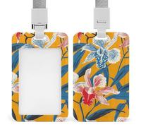 Porte-badge à motif jaune moutarde avec cordon amovible, imperméable et vertical, pour infirmière, enseignant, bureau, femme et homme