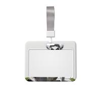 Porte-badge à queue de lémurien avec cordon coulissant pour carte d'identité - Étui de protection vertical pour homme et femme