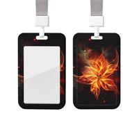 Porte-badge abstrait en forme de fleurs de feu avec lanière - Étanche - Pour le travail, le bureau, les médecins, les infirmières