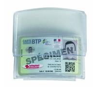 PORTE BADGE ADHESIF POUR CASQUES DE CHANTIER TALIAPLAST - 560310