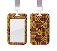 Porte-badge africain tissé avec lanière en plastique - Protecteur de carte d'identité avec fenêtre transparente - Pour infirmière, médecin, fournitures de bureau