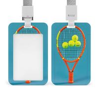 Porte-badge amusant pour raquettes de tennis et balles de tennis, porte-badge avec cordon amovible, étanche pour bureau, lieu de travail