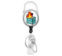Porte-badge anti-incendie - Porte-badge portable pour enseignant, infirmière, porte-badge rétractable, porte-clés amusant