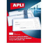 Porte-badge - APLI - Portenom 90X56 - 5 Pièces - Pince Plastique - Multicolore