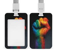 Porte-badge arc-en-ciel avec clip rétractable pour carte d'identité - Pour le travail, le bureau, les médecins, les infirmières