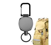 Porte-badge avec, bobines de badge rétractables résistantes, enrouleur rétractable pour badges - Clip de ceinture avec porte-clés avec corde en nylon de 61 cm pour sacs et