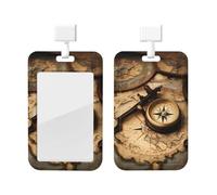 Porte-badge avec boussole et carte du monde avec cordon de séparation, pour enseignant, infirmière, médecin, personnel