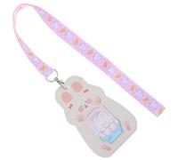 Porte-badge avec Cordon Animal Kawaii, Pu Blanc, Transparent