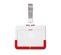 Porte-badge avec cordon de protection horizontal, motif drapeau de Gibraltar - Coque rigide en ABS transparent pour le travail, le bureau, les événements