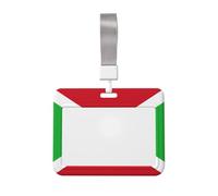 Porte-badge avec cordon de protection horizontal, motif drapeau du Burundi - Coque rigide en ABS transparent pour le travail, le bureau, les événements