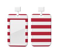 Porte-badge avec cordon de protection vertical et motif drapeau du Libéria - Coque rigide en ABS transparent - Bobine rétractable pour le travail et le bureau