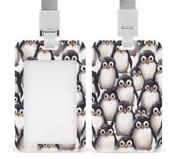 Porte-badge avec cordon de suspension, motif bébé pingouins, étui de protection vertical multi-usage pour bureau, enseignant, infirmière