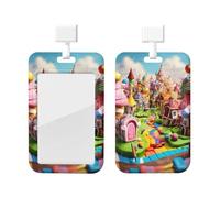 Porte-badge avec cordon détachable pour carte d'identité - Motif Candy Land - Pour médecin, enseignant, infirmière, personnel