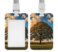Porte-badge avec cordon et bobine rétractable - The Eternal Tree - Cordon vertical de protection pour carte d'identité - Clips de protection pour femmes - Pour infirmières, médecins, enseignantes