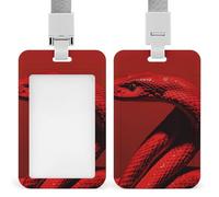 Porte-badge avec cordon étanche - Porte-carte d'identité bouclé rouge - Housse de protection pour femme et homme - Pour personnel de bureau, enseignant, infirmière