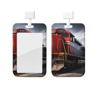 Porte-badge avec cordon imprimé train - Porte-carte d'identité avec clip rétractable et cordon tour de cou amovible pour clés, carte de métro