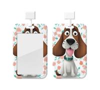 Porte-badge avec cordon - Motif chien amusant - Porte-carte d'identité avec clip rétractable et cordon tour de cou amovible pour clés, carte de métro