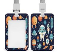 Porte-badge avec cordon pour carte d'identité, style robot, avec images, pour le travail, le bureau, les enseignants et les femmes.