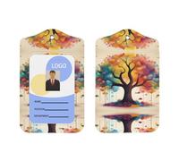 Porte-badge avec cordon pour enseignants, infirmières, journalistes, étudiants, cartes de travail, accessoires de cartes de travail, cadeau coloré, motif arbres de vie