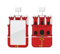 Porte-badge avec cordon - Protection verticale en ABS transparent - Motif drapeau de Gibraltar - Enrouleur rétractable pour le travail et le bureau