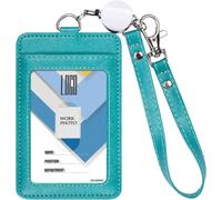 Porte-Badge Avec Cordon Rétractable, Double Face En Cuir Pu, Porte-Carte D'identité, Porte-Badge Avec Dragonne Rétractable, Le Shcool, Le Métro Et La Carte D'accès Noir