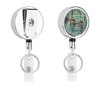Porte-badge avec cordon rétractable et clip crocodile pivotant à 360° en acier inoxydable robuste pour infirmières, bureau, enseignant, profession de sécurité