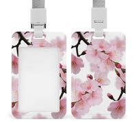 Porte-badge avec cordon, style japonais Sakura, avec fenêtre transparente, étanche, pour carte d'identité, idéal pour le bureau. Étui de protection pour carte d'identité de bureau.