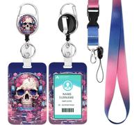 Porte Badge Avec Cordon,Tour De Cou Badge Avec Porte-Cartes,Porte Badge Enrouleur, Strap Neck Avec Swivel Lobster Clasp Pour Porte Badges D'identification