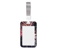 Porte-badge avec cordon tour de cou - Étanche - En plastique - Motif feu d'artifice