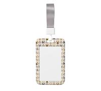 Porte-badge avec cordon tour de cou imprimé chien français étanche en plastique vertical