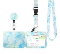 Porte Badge avec Cordon Tour de Cou, Porte-cartes Swivel Lobster Clasp avec Lanières Rétractables pour Cartes d'étudiant d'infirmière, Carte Bus (Quartz vert)