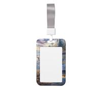 Porte-badge avec cordon vertical étanche pour carte d'identité Motif pêcheurs du lac de pêche