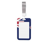 Porte-badge avec drapeau de la Nouvelle-Zélande. Matériau ABS durable, affichage transparent de l'identification, convient pour le bureau, un événement, une réunion, une identification facile.