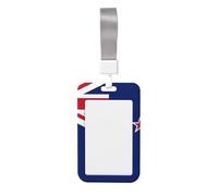 Porte-badge avec drapeau de la Nouvelle-Zélande. Porte-badge coulissant avec cordon, étui imprimé pour carte d'identité professionnelle