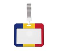 Porte-badge avec drapeau de la Roumanie - Porte-badge - Porte-carte d'identité - Porte-nom - Cordon tour de cou amovible