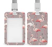 Porte-badge avec fenêtre transparente - Porte-badge - Motif flamant rose - Protection verticale - Clips pour infirmière, médecin, bus, métro