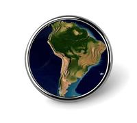 Porte-badge avec image satellite de l'Amérique du Sud, badge rond raffiné avec épingle photo, badges à bouton personnalisables en métal, broche tendance, cadeaux pour loisirs créatifs et vêtements, ép