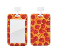 Porte-badge avec impression 3D Pizza Pepperoni avec cordon de séparation, pour médecin, enseignant, infirmière, personnel
