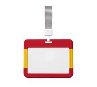 Porte-badge avec imprimé drapeau espagnol - Porte-carte d'identité - Cordon tour de cou détachable