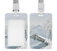 Porte-badge avec inscription « Snow on The Broken Bridge » - Pour bureau, école, carte d'identité, carte de proximité, permis de conduire et laissez-passer