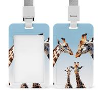 Porte-badge avec lanière colorée en forme de girafe, pour amateurs de fans de girafe, porte-badge étanche en plastique, pochette tour de cou pour le travail, le bureau, les médecins, les infirmières