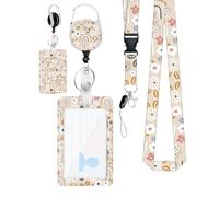 Porte-badge avec lanière détachable, protecteur de porte-badge,Porte-badge nominatif à la mode pour femmes et hommes -Étui vertical pour cartes de travail avec fenêtre transparente pour les travaille