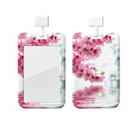 Porte-badge avec lanière - Imprimé nature - Étanche - Pour carte d'identité - Cordon tour de cou amovible - Porte-étiquette transparent