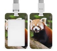 Porte-badge avec lanière - Porte-badge étanche - Motif petit panda rouge - Coque de protection robuste pour le travail, le bureau, les infirmières