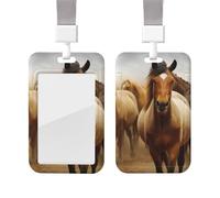 Porte-badge avec lanière pour beaucoup de chevaux - Pour le travail, le bureau, les infirmières, les enseignants, les femmes et les hommes