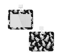 Porte-badge avec lanière - Protection étanche pour carte d'identité avec fenêtre transparente - Pour Halloween, homme et femme - Pour le travail, le bureau, les médecins, les infirmières