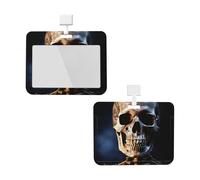 Porte-badge avec lanière - Protection étanche pour carte d'identité avec fenêtre transparente - Squelette - Pour homme et femme - Pour travail, bureau, médecin, infirmière
