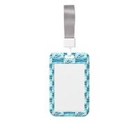 Porte-badge avec motif poisson volant dans les océans - Avec sangle de cou - Étanche - En plastique - Poche verticale